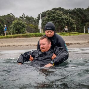 Larssen instructs a student. 