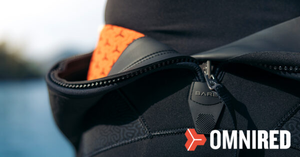 Omnired, BARE suit zipper close up