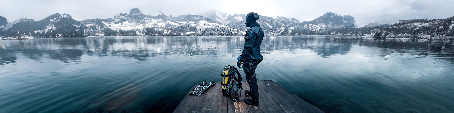 man on dock in Polar-Stretch-Mid-Layers