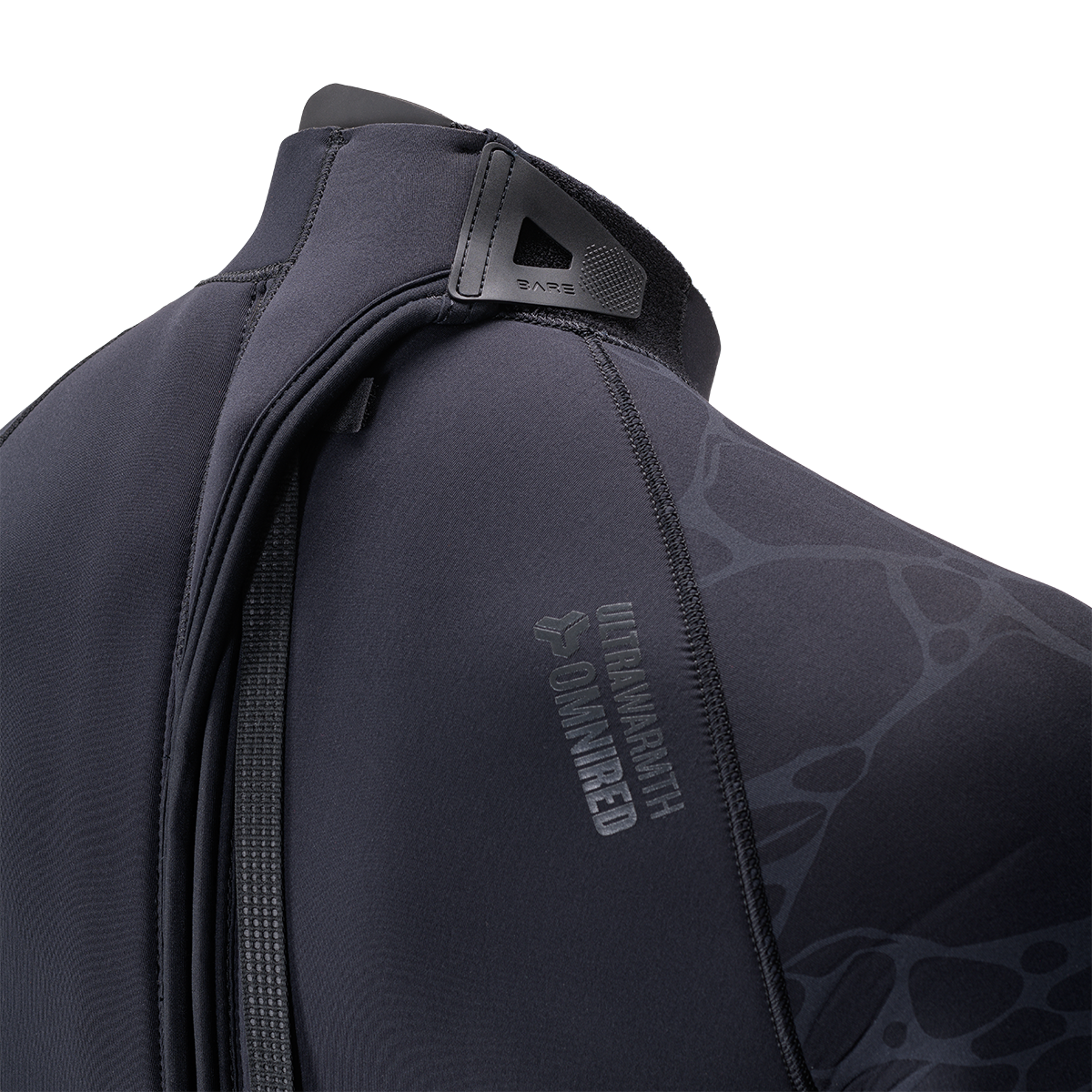 002183BLK_5mm Velocity Ultra 2.0 Full_Black_Details_Neck Closure_web 5mm Velocity Ultra 2.0 Suit Saver Detail Product Image
