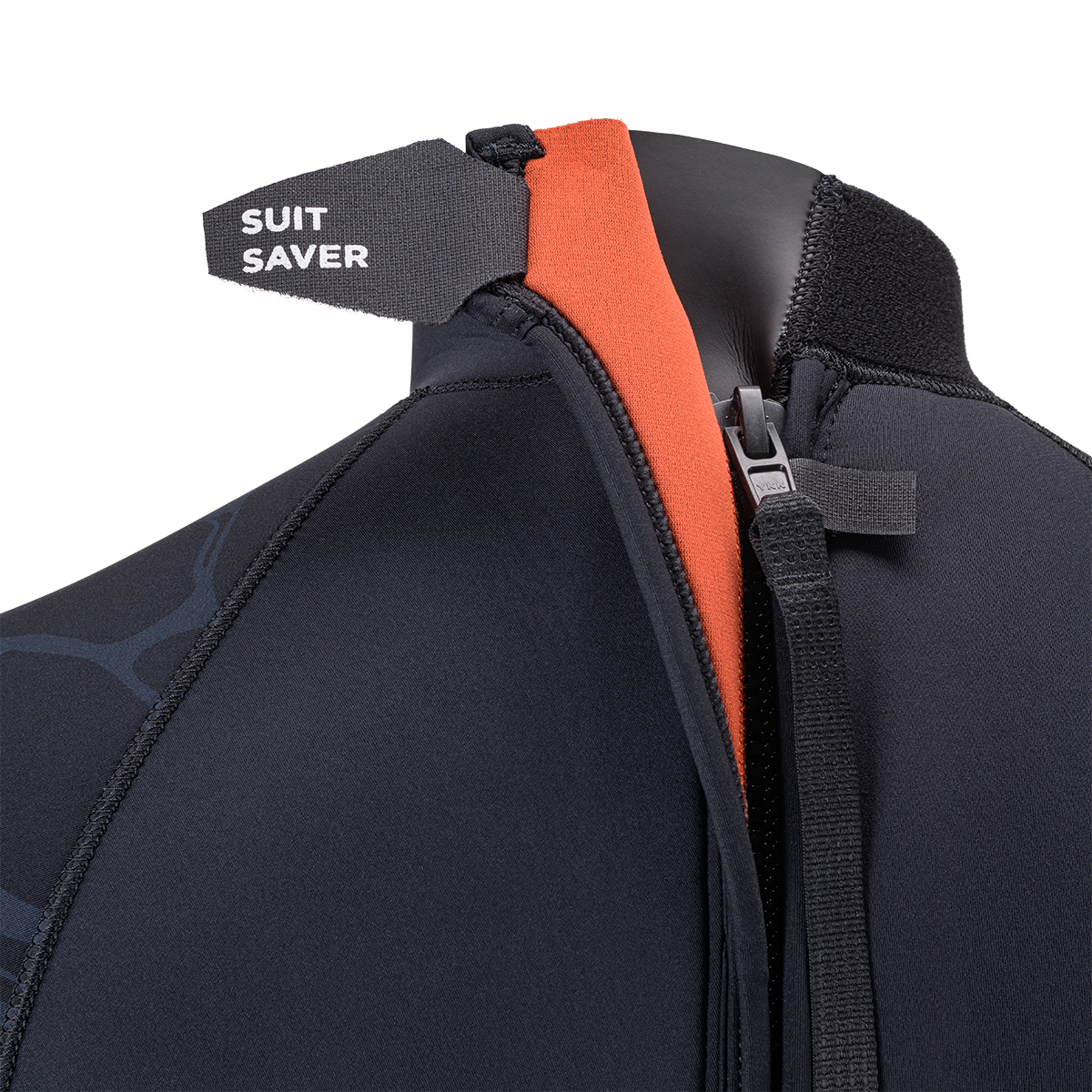 002183BLK_5mm Velocity Ultra 2.0 Full_Black_Details_Suit Saver_web 5mm Velocity Ultra 2.0 Suit Saver Detail Zipper Product Image