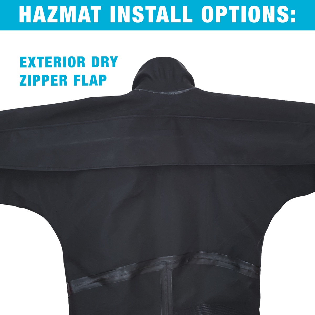 BARE_Nex-Gen-Drysuit__exterior-dry-zipper-flap Hazmat Install Options Exterior Dry Zipper Flap Product Picture